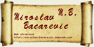Miroslav Bačarević vizit kartica
